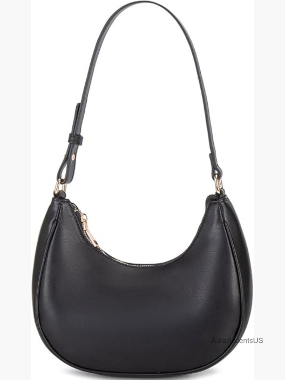 Crescent Hobo Tote Handbag for Women Mini Clutch Purse Zipper Closure